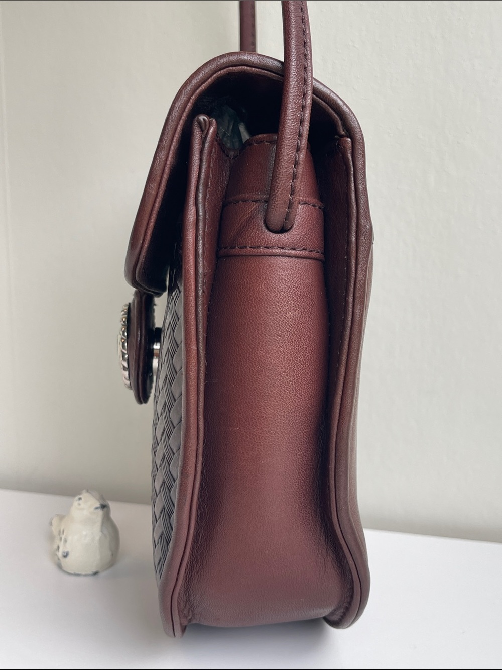 Brighton One World Brown Woven Leather Crossbody Bag - Picture 5 of 16